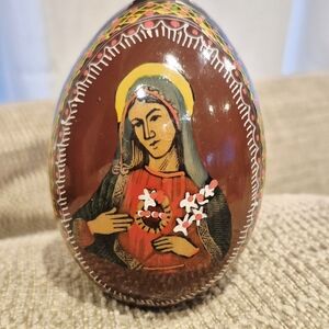 Hand-Painted Religious  Orthadox Decorative Egg 5x3